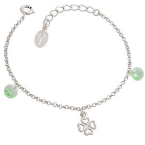 CHRYSOLITE LUCK WISHES BRACELET + WHITE RHODIUM PLATED NEW